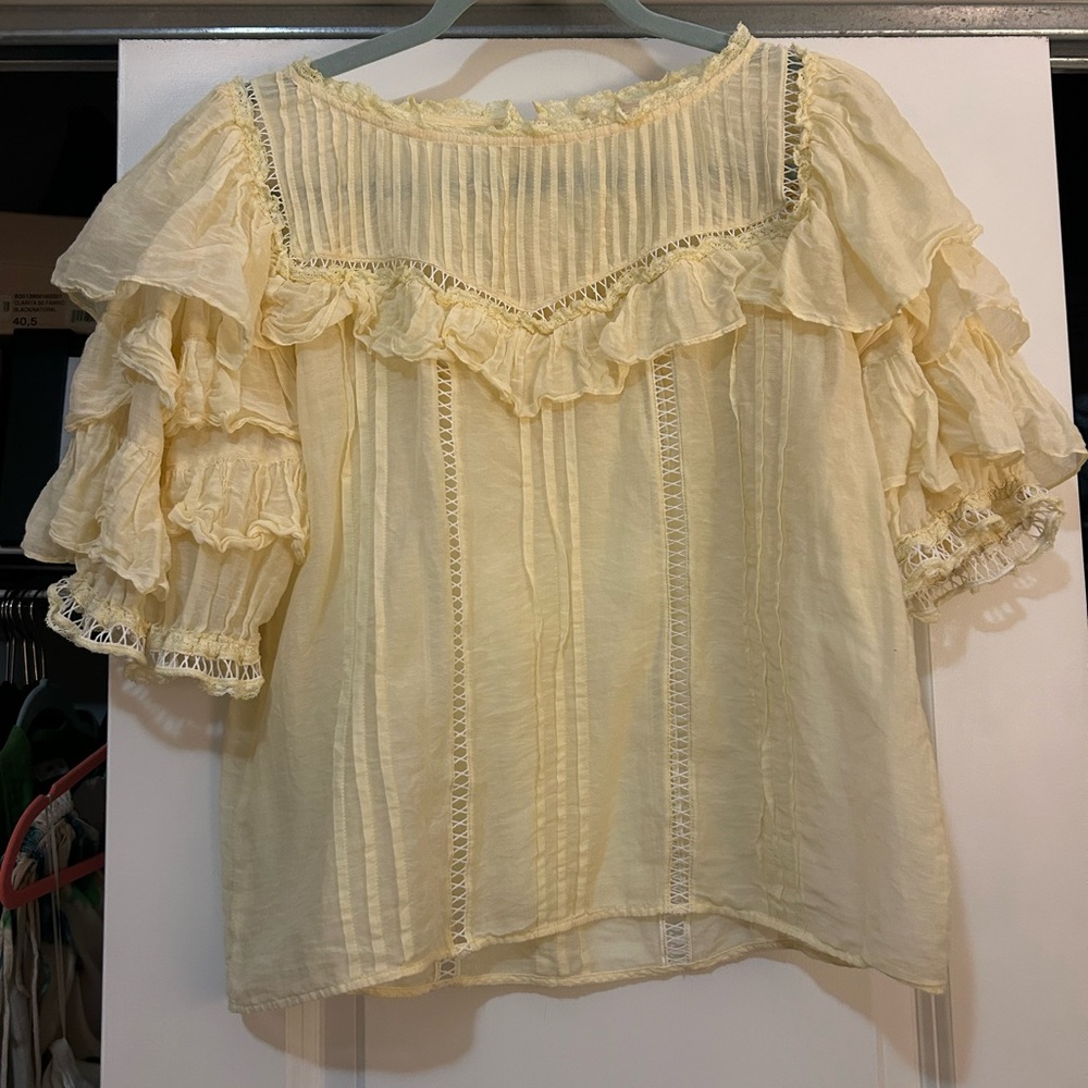 Elegant Cream Ruffle Blouse